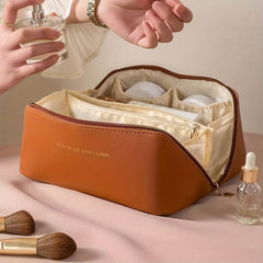 Solid Makeup Bag Zipper Portable Cosmetic Bag