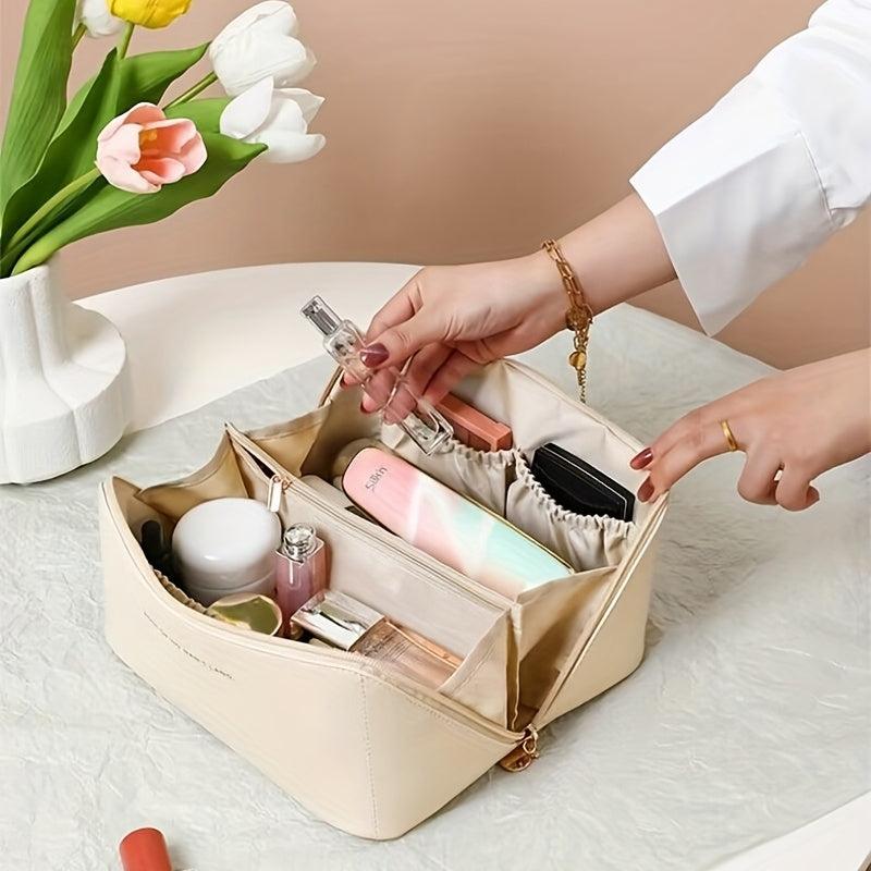 Solid Makeup Bag Zipper Portable Cosmetic Bag