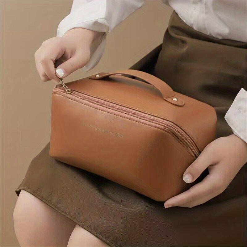 Solid Makeup Bag Zipper Portable Cosmetic Bag