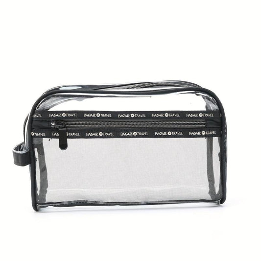 Transparent Zipper Cosmetic Bag Waterproof Makeup Brush Storage Case