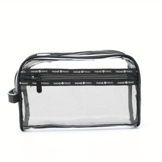 Transparent Zipper Cosmetic Bag Waterproof Makeup Brush Storage Case