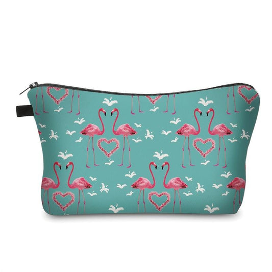 Flamingo Pattern Makeup Pouch Lightweight Carry On Bag