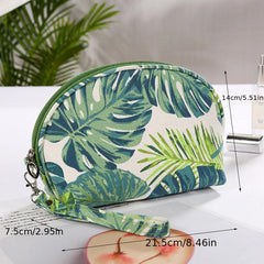 Leaves Pattern Travel Storage Bag Portable Cosmetic Organizer Zipper Pouch