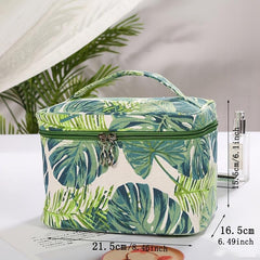 Leaves Pattern Travel Storage Bag Portable Cosmetic Organizer Zipper Pouch