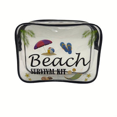 Transparent Letter Print Beach Bag Lightweight Versatile Makeup Bag