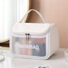 Clear Flag Handheld Cosmetic Bag PU Leather Waterproof Makeup Bag