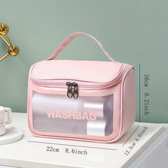 Clear Flag Handheld Cosmetic Bag PU Leather Waterproof Makeup Bag