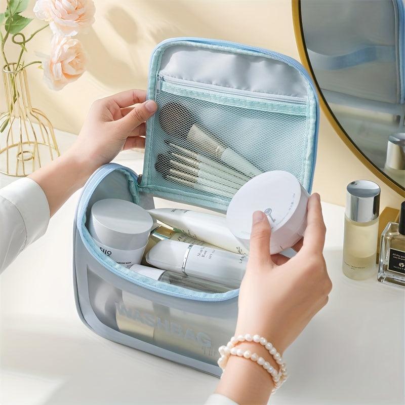 Clear Flag Handheld Cosmetic Bag PU Leather Waterproof Makeup Bag