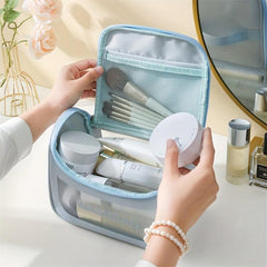 Clear Flag Handheld Cosmetic Bag PU Leather Waterproof Makeup Bag