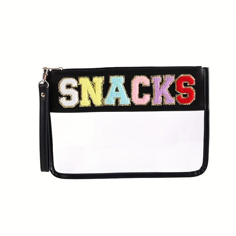 Plush Letter Pattern Makeup Pouch Transparent Bag