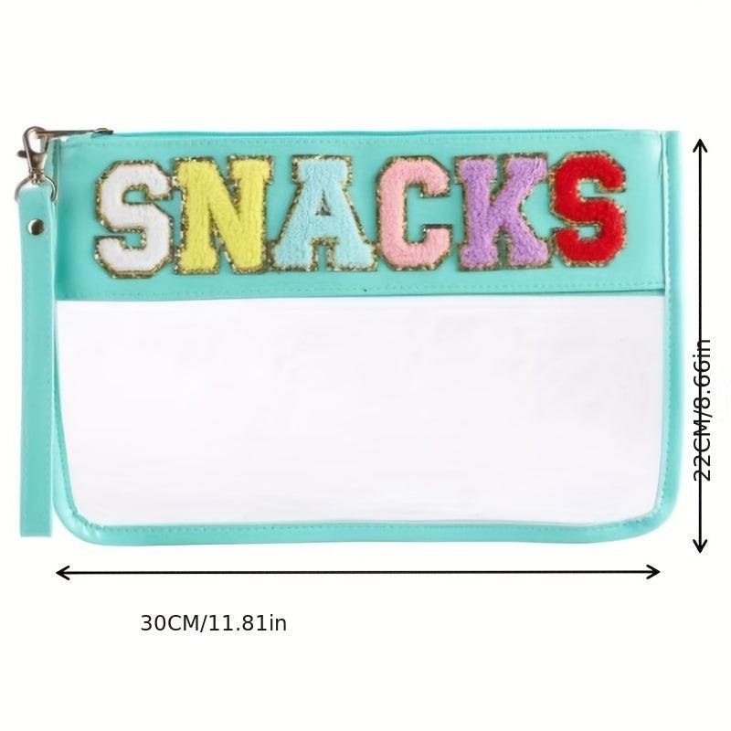 Plush Letter Pattern Makeup Pouch Transparent Bag