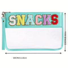Plush Letter Pattern Makeup Pouch Transparent Bag