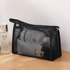 Transparent Mesh Cosmetic Bag for Travel with Large Capacity