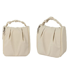 Ruched Cosmetic Handbag Waterproof Makeup Travel Bag