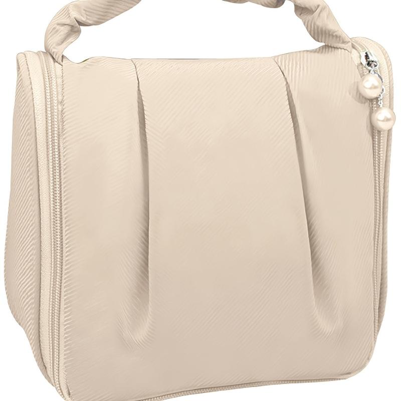 Ruched Cosmetic Handbag Waterproof Makeup Travel Bag
