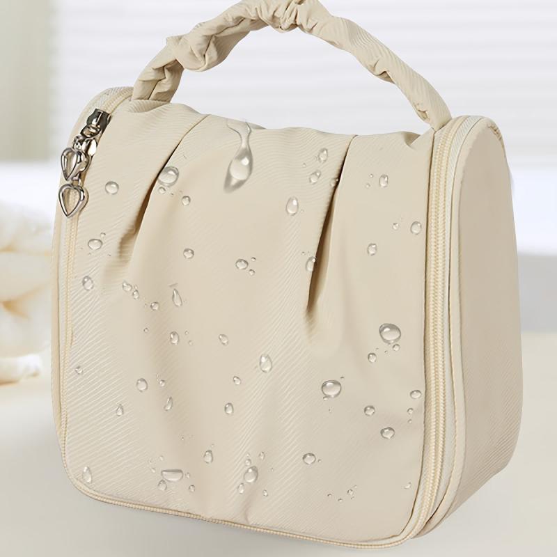 Ruched Cosmetic Handbag Waterproof Makeup Travel Bag