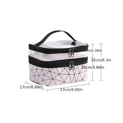 Large Travel Makeup Bag Double Layer Portable Waterproof Cosmetic Bag