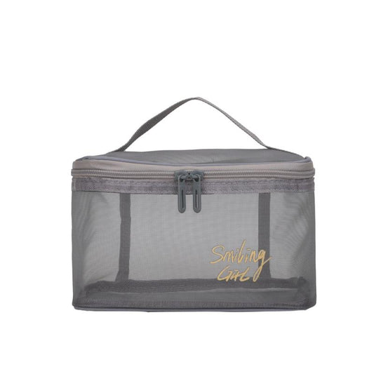 Mesh Clear Cube Travel Cosmetics Bag Portable Storage Handheld Organizer