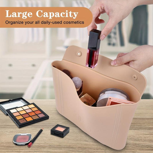Silicone Makeup Bag Double Magnetic Buckle Flap