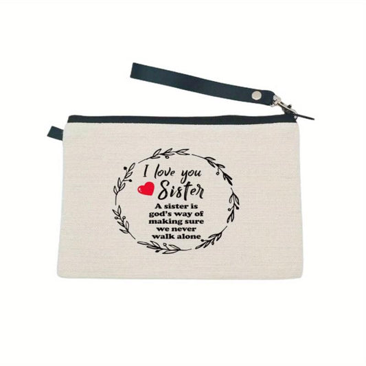 Letter Pattern Storage Pouch Lightweight Zipper Coin Purse Makeup Bag