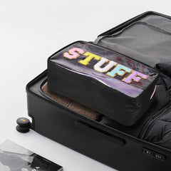 Embroidered Letter Pattern Makeup Bag Zipper Storage Bag