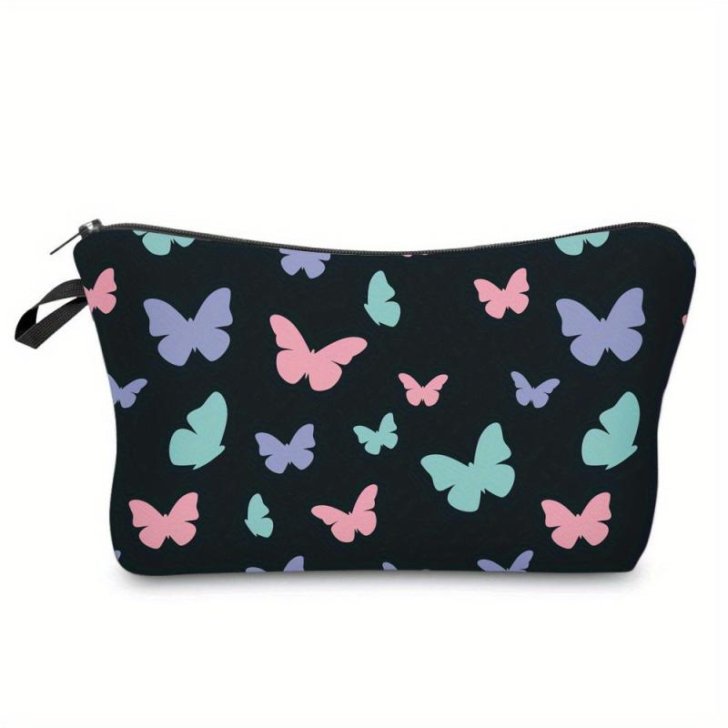 Butterfly Pattern Carry On Bag Zipper Portable Makeup Pouch