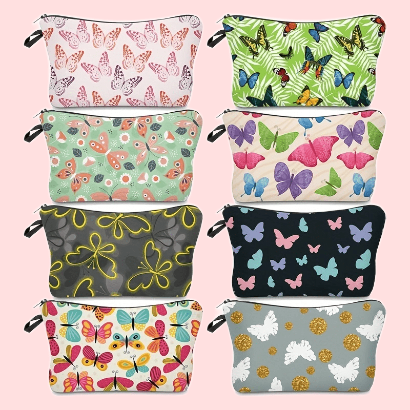 Butterfly Pattern Carry On Bag Zipper Portable Makeup Pouch