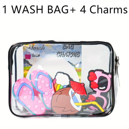 Transparent Hanging Bag & Bag Hook Portable Makeup Bag