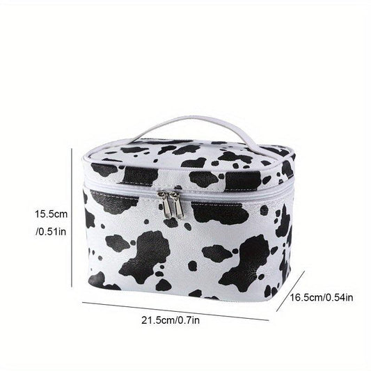 Cow Pattern Makeup Bag Lightweight Versatile Cosmetic Bag Women's Toiletry Wash