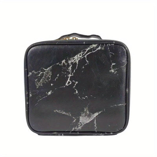 Marble Pattern Cosmetic Bag Zipper Lightweight Makeup Organizer