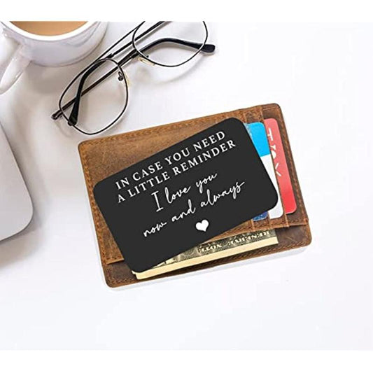 Aluminum Engraved Wallet Card I Love You Gift