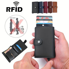 RFID Aluminum Men Card Wallet Buckle Card Holder Slim Mini Wallet