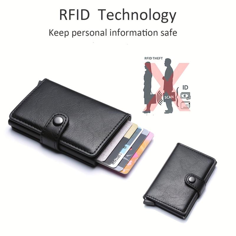 RFID Aluminum Men Card Wallet Buckle Card Holder Slim Mini Wallet