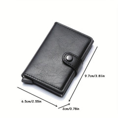 RFID Aluminum Men Card Wallet Buckle Card Holder Slim Mini Wallet