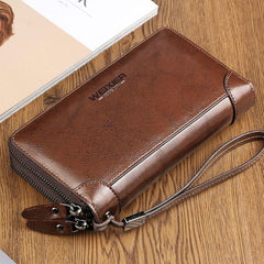Vintage Men's Handbag Hand Grip Bag Cell Phone Bag Wallet