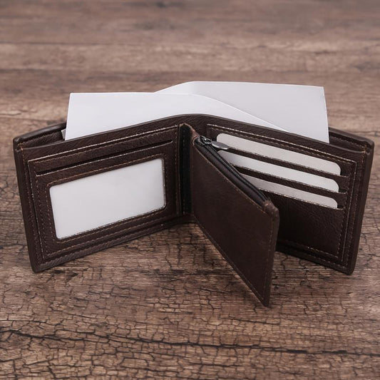Casual Business Loose-Leaf Wallet Small Zipper