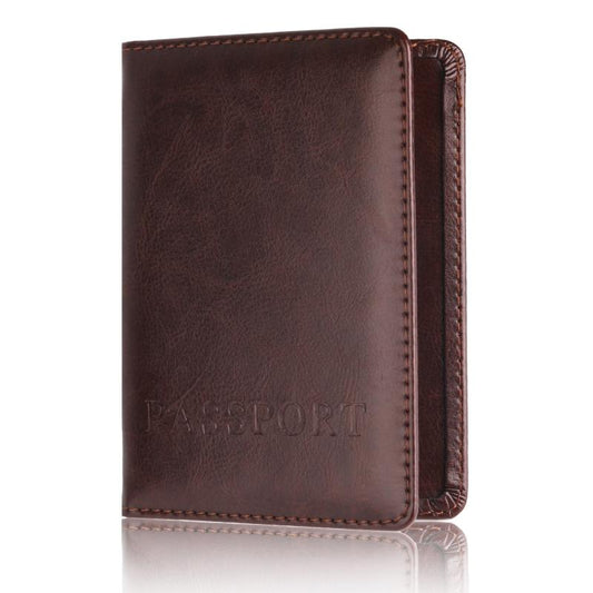 Leather Travel Passport Holder Wallet Document Ticket Organizer