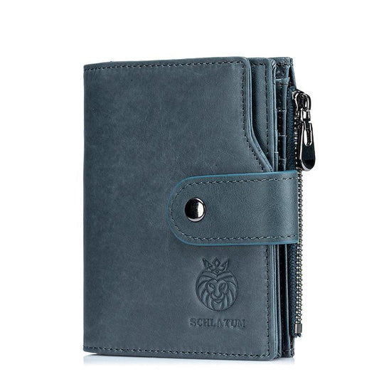 SCHLATUM Men's RFID Blocking Leather Wallet Slim Short Wallet