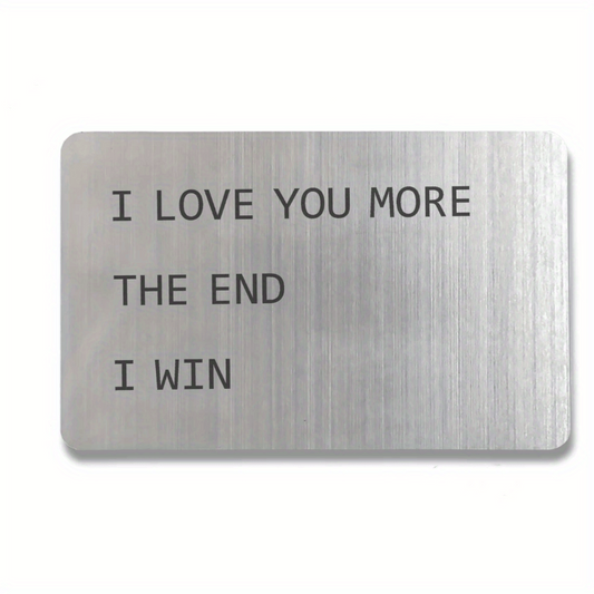 Anniversary Wallet Insert: I Love You More Engraved Keepsake For Him