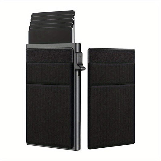 RFID Blocking Side Push Pop Up Card Holder Wallet for Men