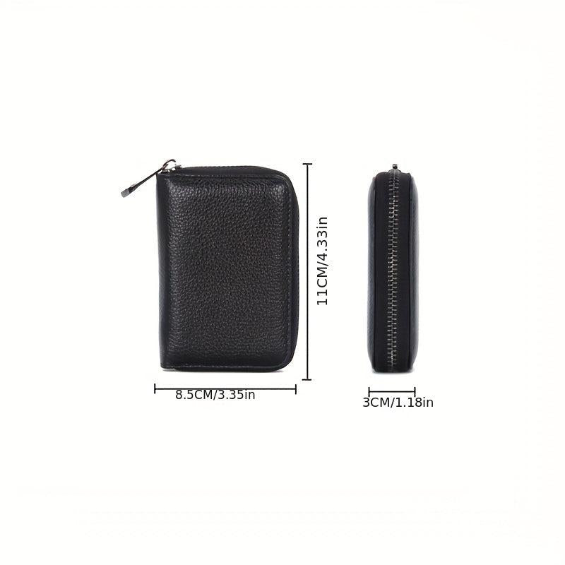 Men's PU Leather Card Bag - 20 Card Slots, 2 ID Slots, Anti-theft Clips