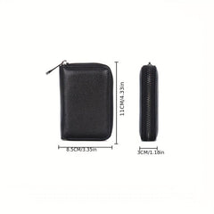 Men's PU Leather Card Bag - 20 Card Slots, 2 ID Slots, Anti-theft Clips
