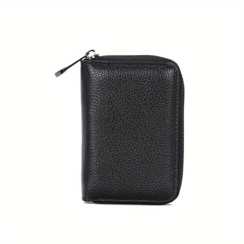 Men's PU Leather Card Bag - 20 Card Slots, 2 ID Slots, Anti-theft Clips