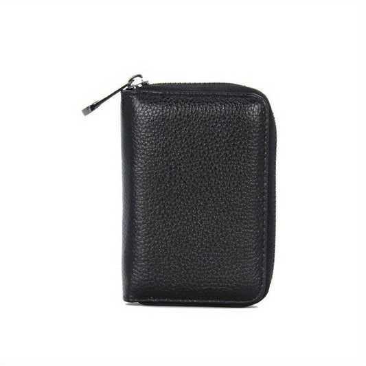 Men's PU Leather Card Bag - 20 Card Slots, 2 ID Slots, Anti-theft Clips