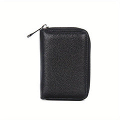 Men's PU Leather Card Bag - 20 Card Slots, 2 ID Slots, Anti-theft Clips