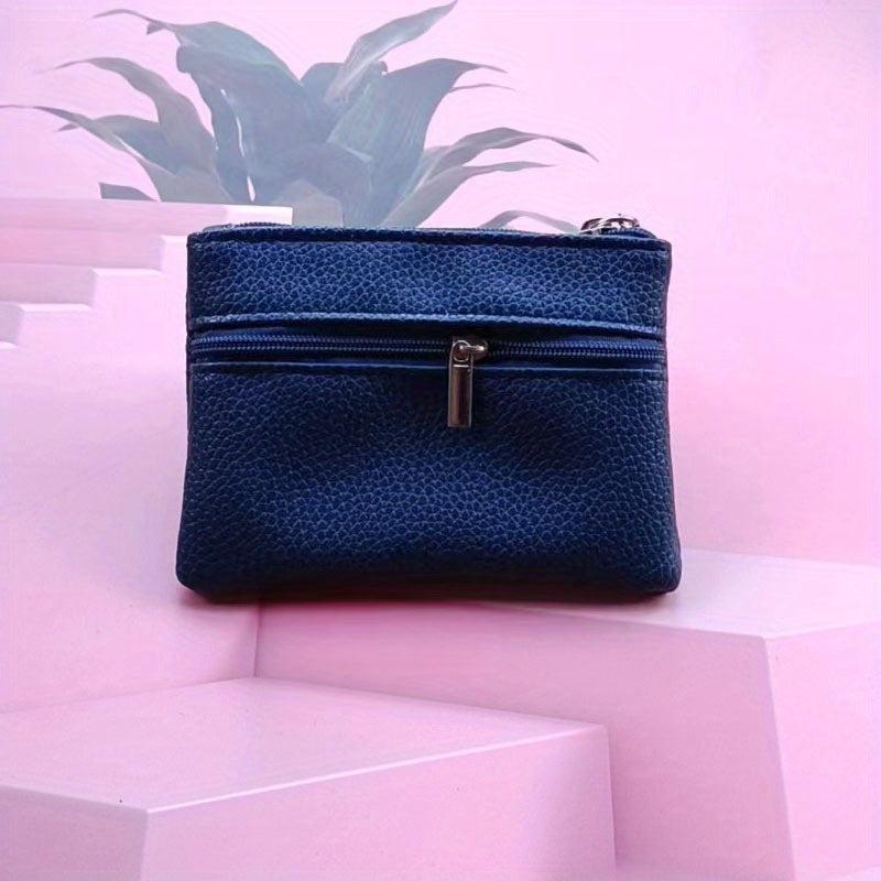 Soft Leather Coin Purse Short Wallet Key Bag Zipper Small Wallet