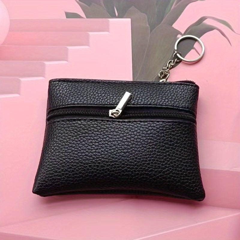 Soft Leather Coin Purse Short Wallet Key Bag Zipper Small Wallet
