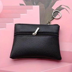 Soft Leather Coin Purse Short Wallet Key Bag Zipper Small Wallet