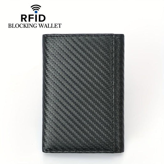 Men's RFID Tri fold Wallet Large Capacity