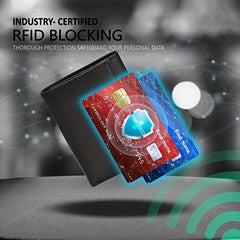 Men's RFID Tri fold Wallet Large Capacity